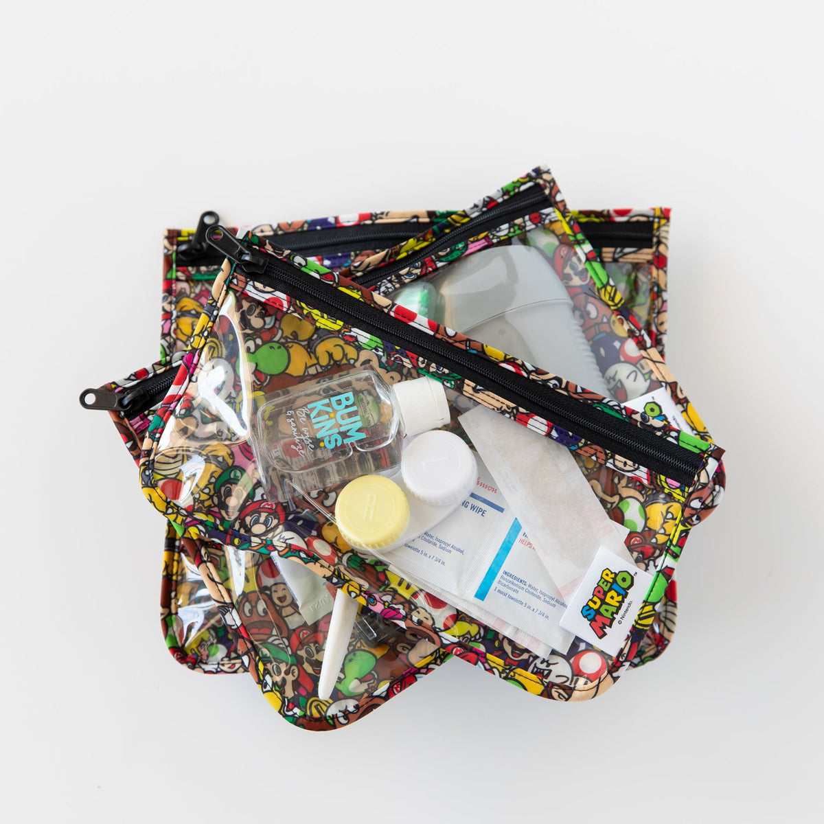Clear Travel Bags Ft. Super Mario Game Characters | Bumkins