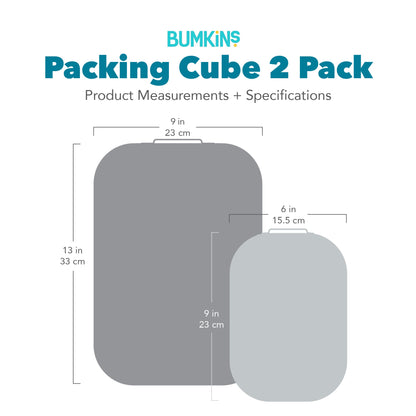 Packing Cube 2 Pack: Charcoal Check | Bumkins
