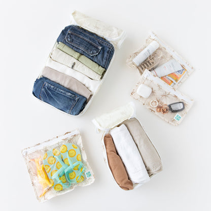 Packing Cubes + TSA Travel Bags 5-Piece Set: Palm Daze | Bumkins