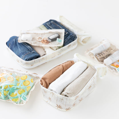 Packing Cubes + TSA Travel Bags 5-Piece Set: Palm Daze | Bumkins