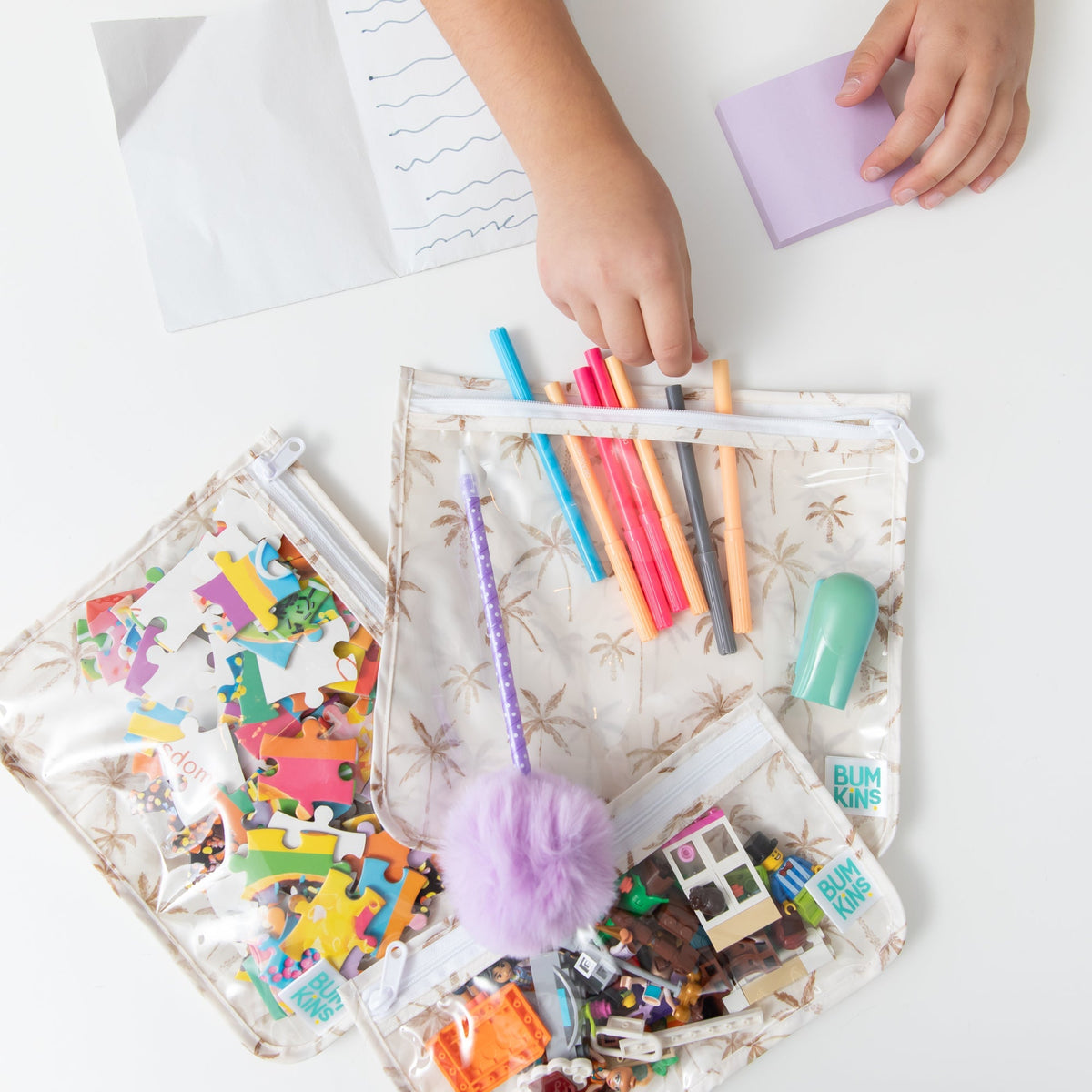 Packing Cubes + TSA Travel Bags 5-Piece Set: Palm Daze | Bumkins