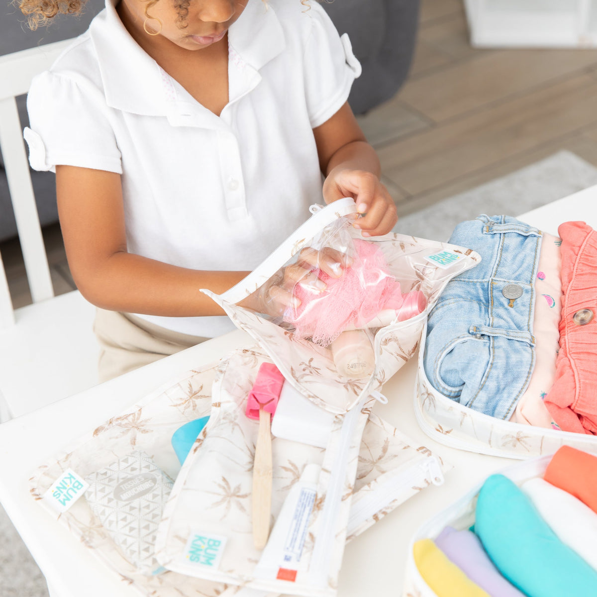 Packing Cubes + TSA Travel Bags 5-Piece Set: Palm Daze | Bumkins