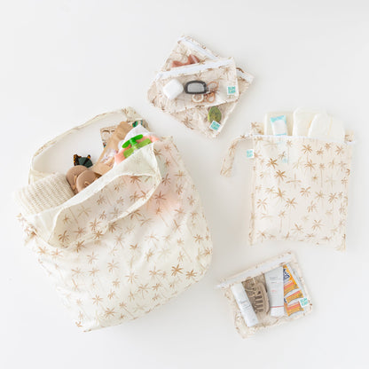5-Piece Lightweight, Waterproof Packing Set in Palm Print | Bumkins
