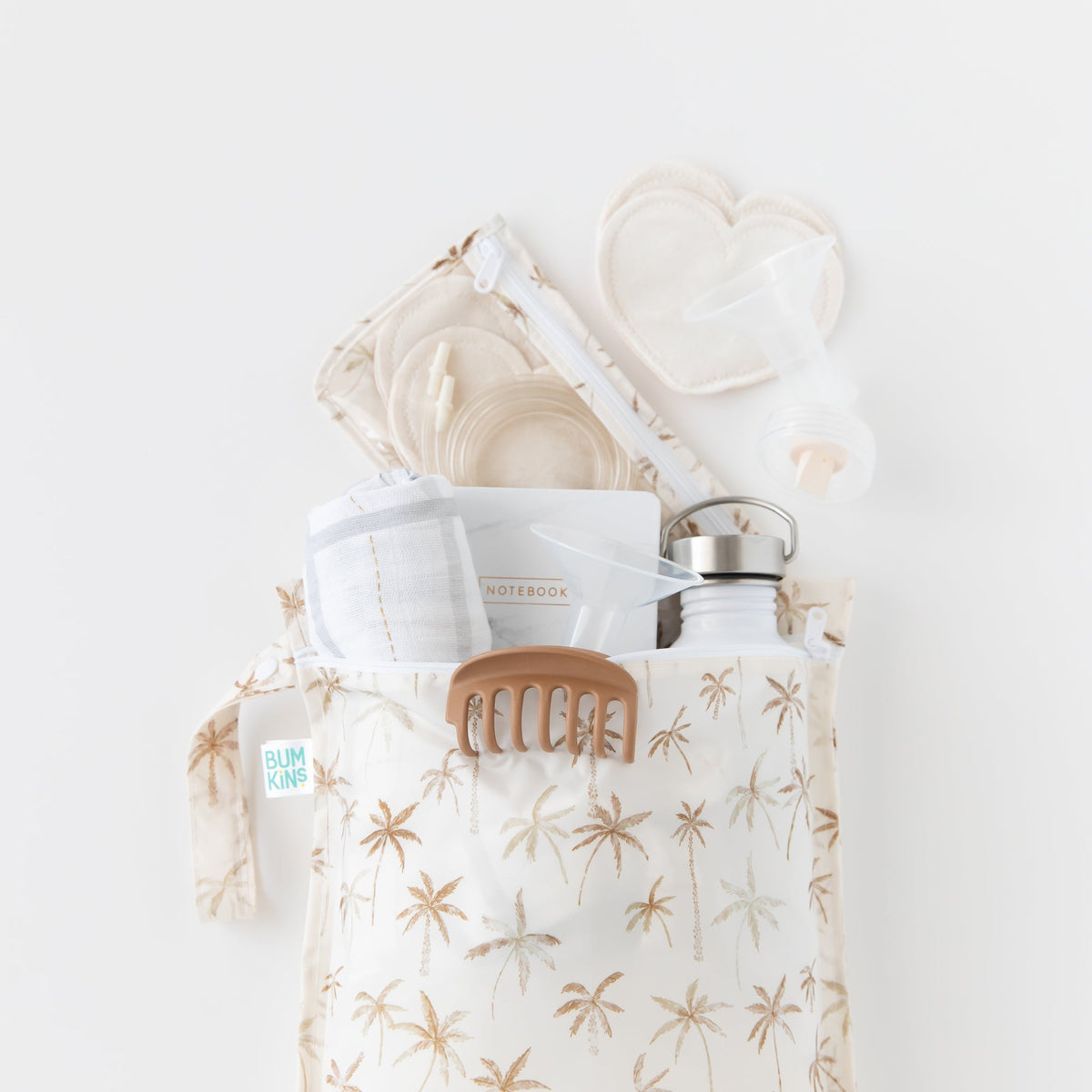 5-Piece Lightweight, Waterproof Packing Set in Palm Print | Bumkins