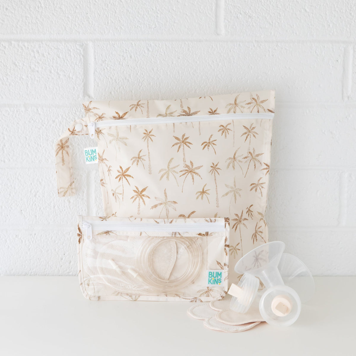 5-Piece Lightweight, Waterproof Packing Set in Palm Print | Bumkins