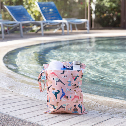 5-Piece Waterproof Travel Bag Set in Yoga Poses Print | Bumkins