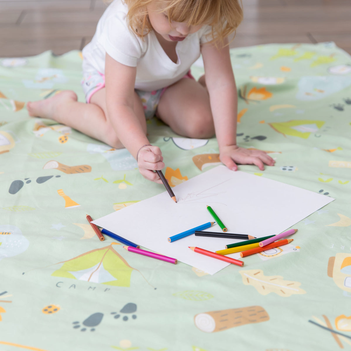 Happy Campers Roll & Go Indoor, Outdoor Camping Blanket | Bumkins