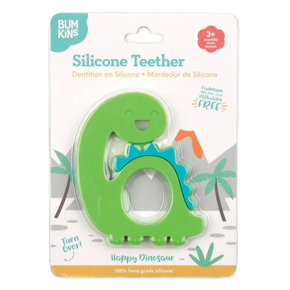 Silicone Baby Teether with Shape and Texture – Dinosaur Baby | Bumkins