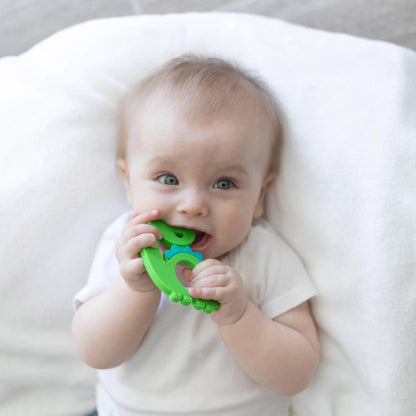 Silicone Baby Teether with Shape and Texture – Dinosaur Baby | Bumkins