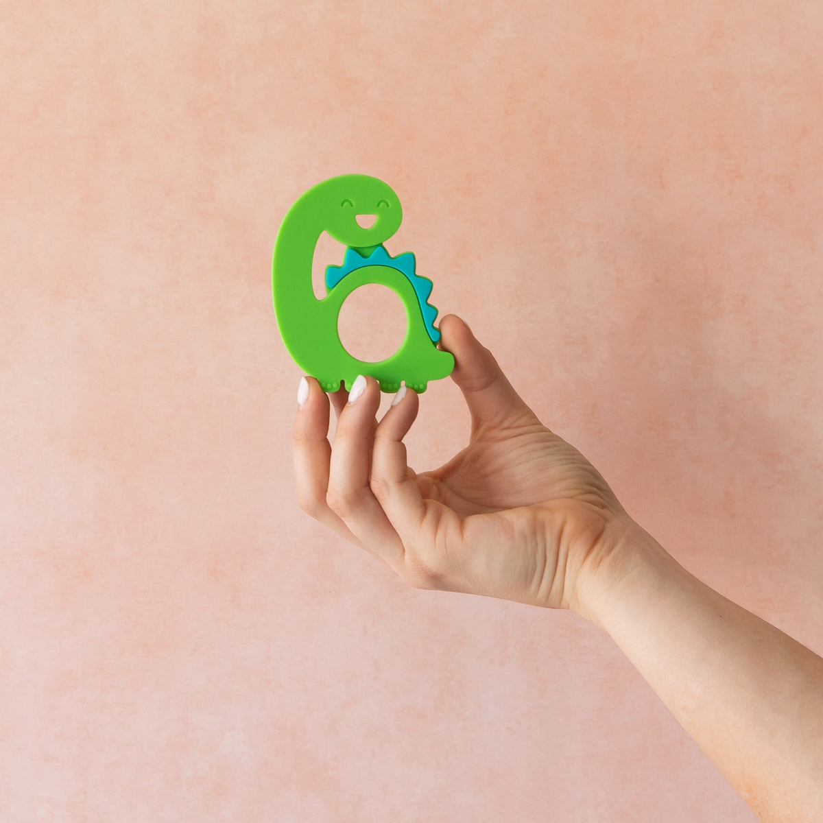Silicone Baby Teether with Shape and Texture – Dinosaur Baby | Bumkins