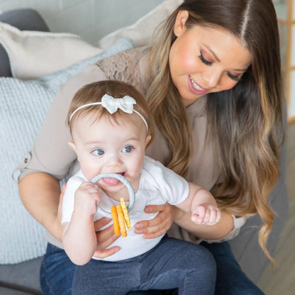 Silicone Baby Teether Ring & Orange Charms for 3 mos up Baby | Bumkins