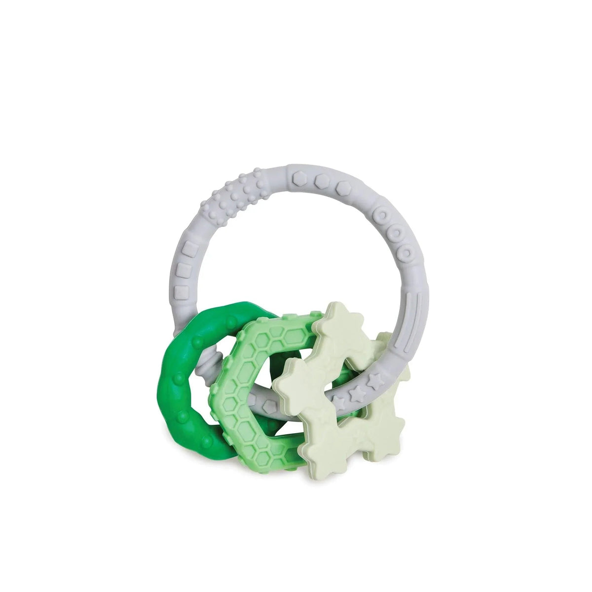 Silicone Baby Teether Ring & Green Charms for 3 mos up Baby | Bumkins