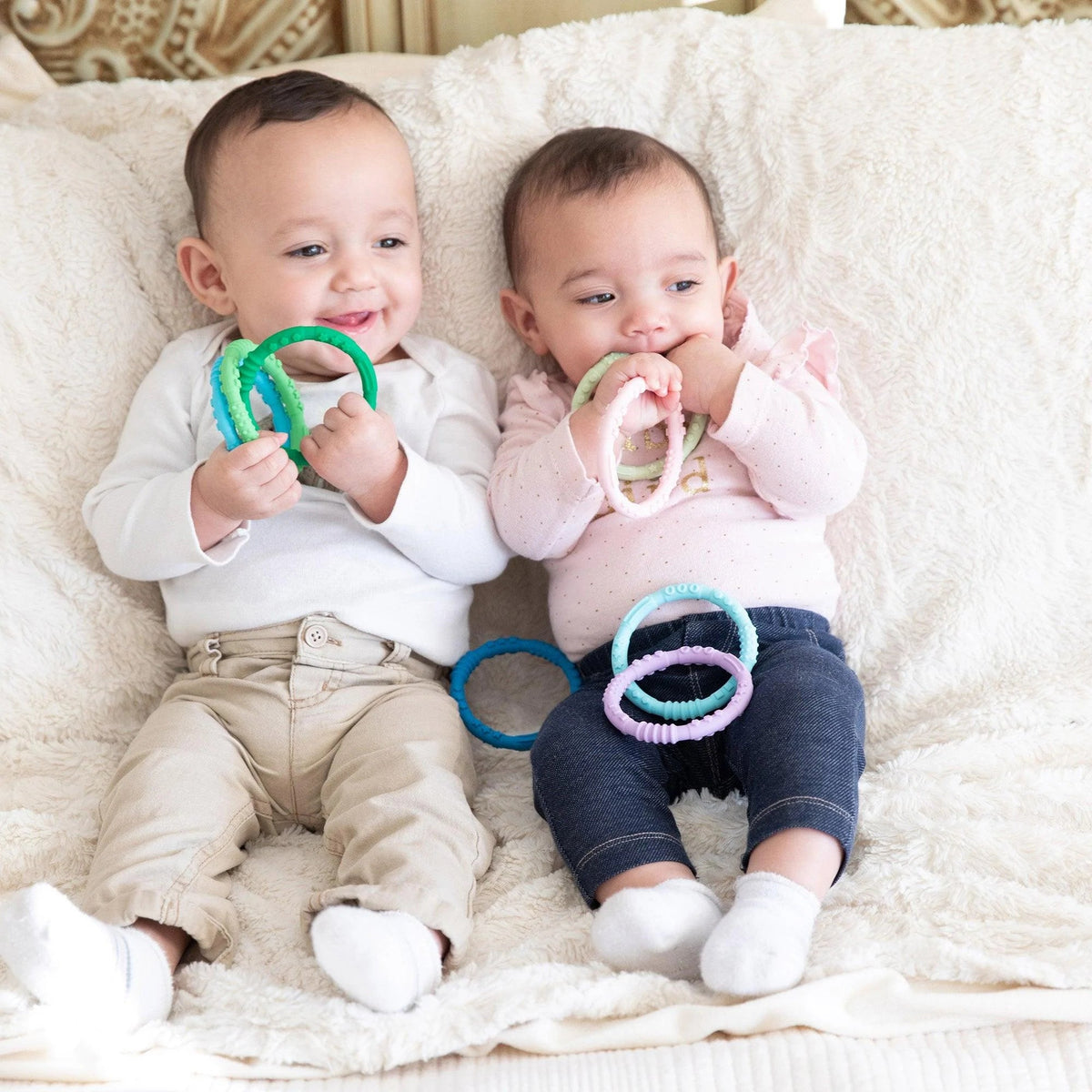 BPA-Free Silicone Teething Rings for Babies 3 months+ Baby | Bumkins