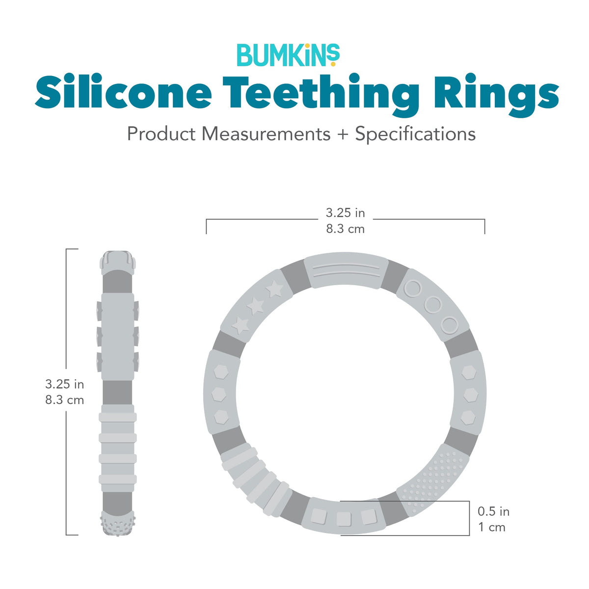 Silicone Teething Rings for Babies 3 months+ Baby | Bumkins