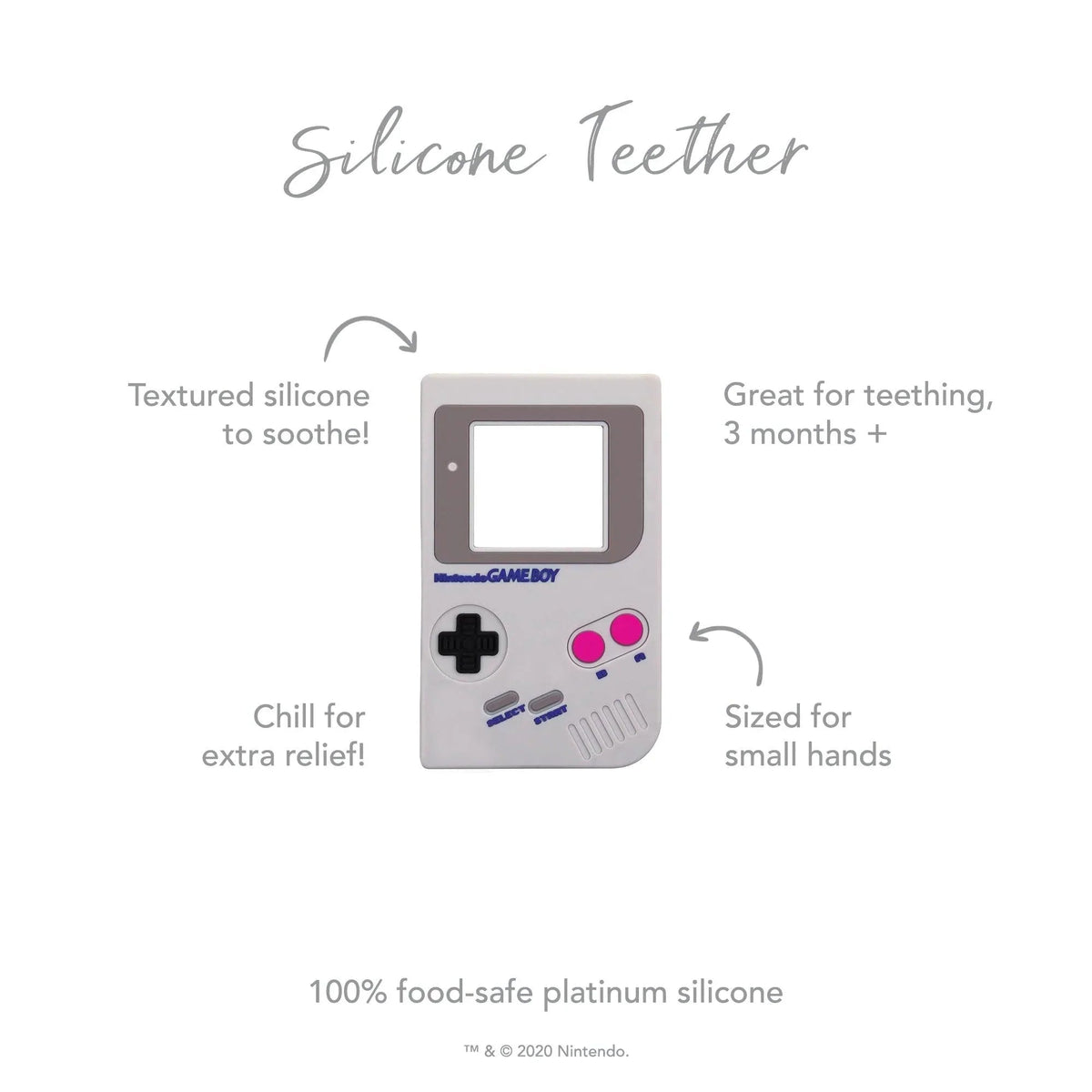 Game Boy Silicone Baby Teether with Shape and Texture – Nintendo Baby | Bumkins