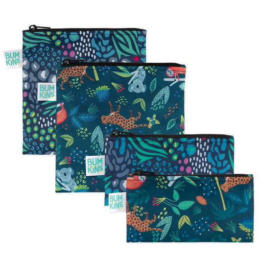 Reusable Snack Bag 4 Pack: Jungle and Animal Print | Bumkins