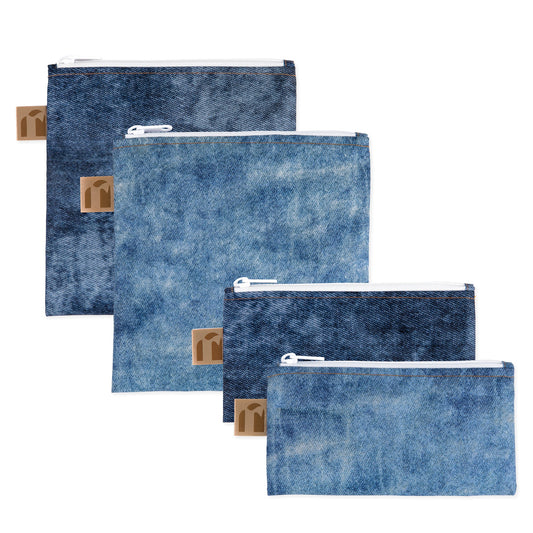 Reusable Snack Bag 4 Pack: Denim On Denim | Bumkins