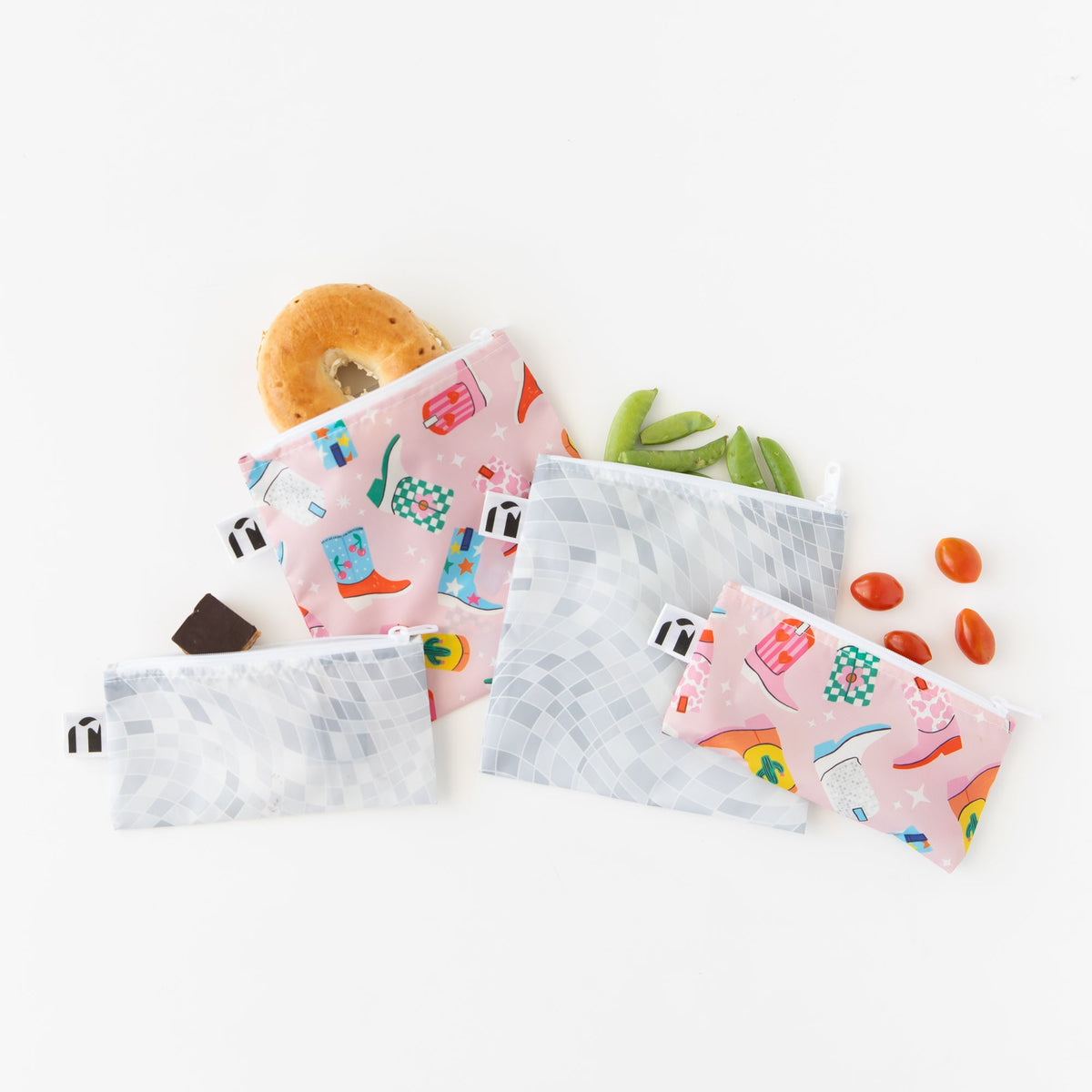 Reusable Snack Bag 4 Pack: Disco Boots | Bumkins