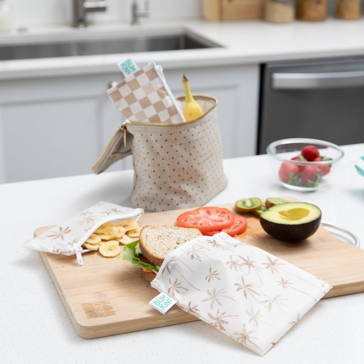 Reusable Snack Bag 4 Pack: Palm Check | Bumkins