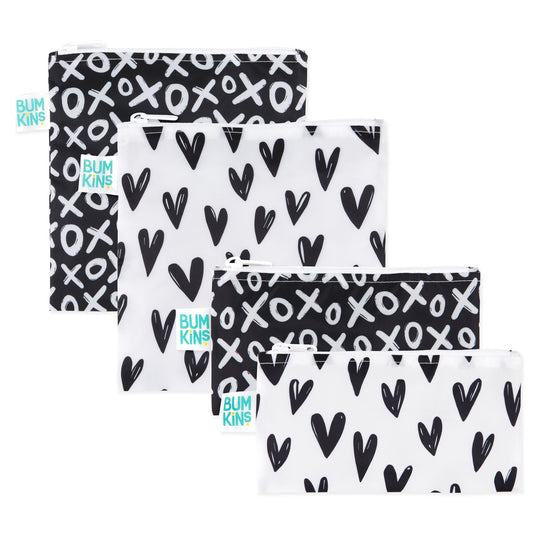 Reusable Snack Bag 4 Pack: Hearts + XOXO | Bumkins