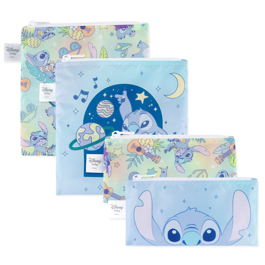 Disney Stitch Reusable Snack Bag 4-Pack for Meal Prep | Bumkins