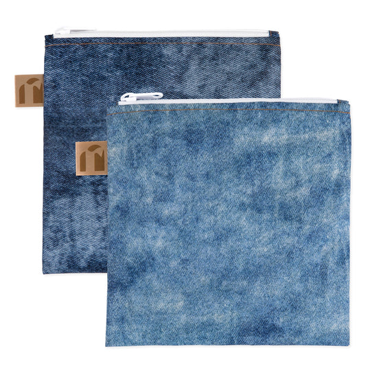 Reusable Snack Bag, Large 2 Pack: Denim on Denim | Bumkins