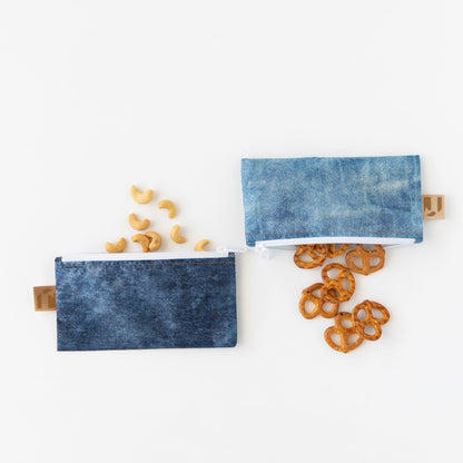 Reusable Snack Bag, Small 2 Pack: Denim on Denim | Bumkins