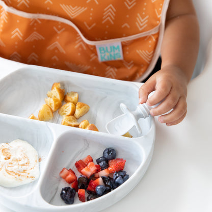 Grip Dish Essential Infant 4-Piece Mealtime Set: Marble | Bumkins