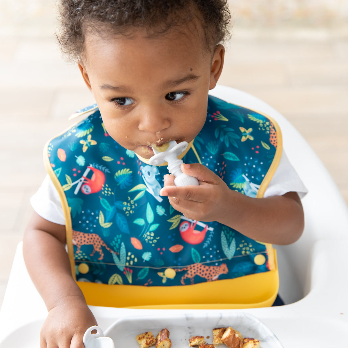 Grip Dish Essential Infant 4-Piece Mealtime Set: Marble | Bumkins