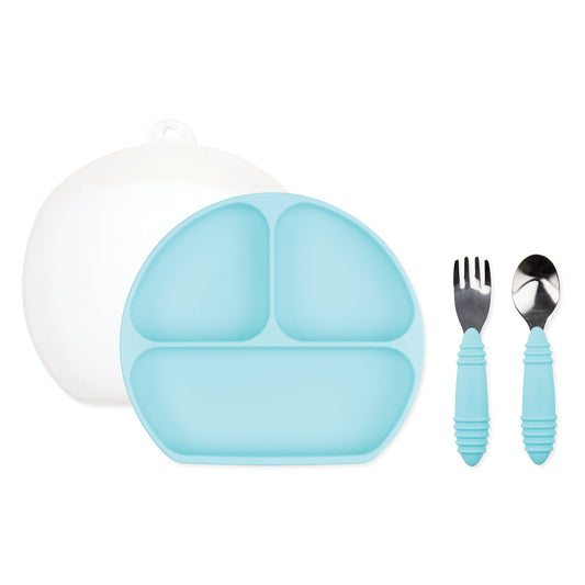 Grip Dish Essential Toddler 4-Piece Mealtime Set: Blue | Bumkins