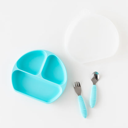 Grip Dish Essential Toddler 4-Piece Mealtime Set: Blue | Bumkins