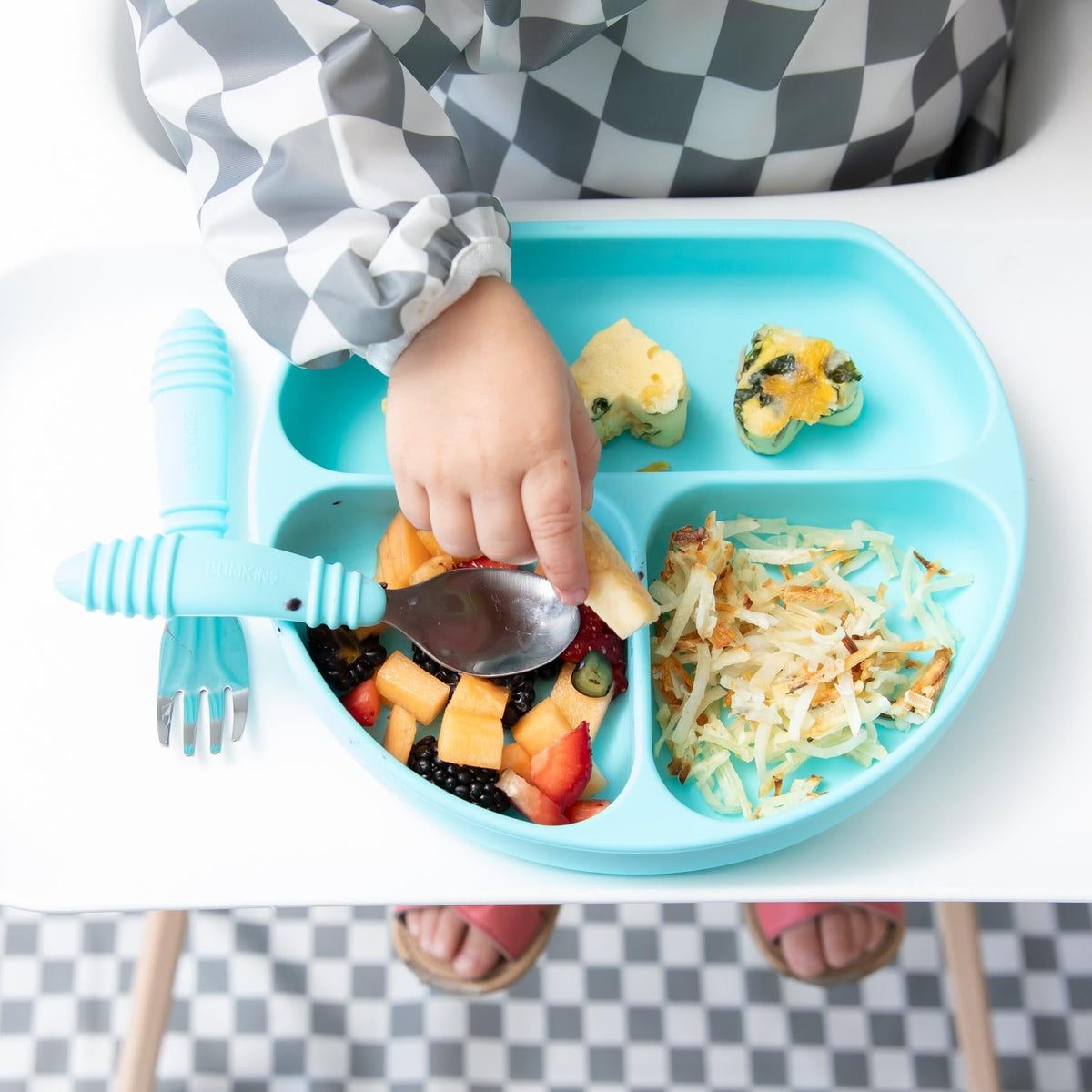 Grip Dish Essential Toddler 4-Piece Mealtime Set: Blue | Bumkins