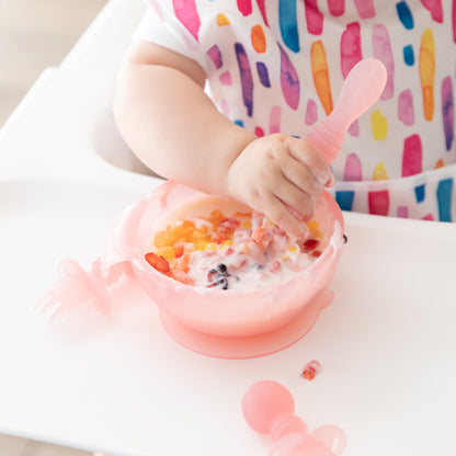 First Foods Essential 5-Piece Mealtime Set: Pink Jelly | Bumkins