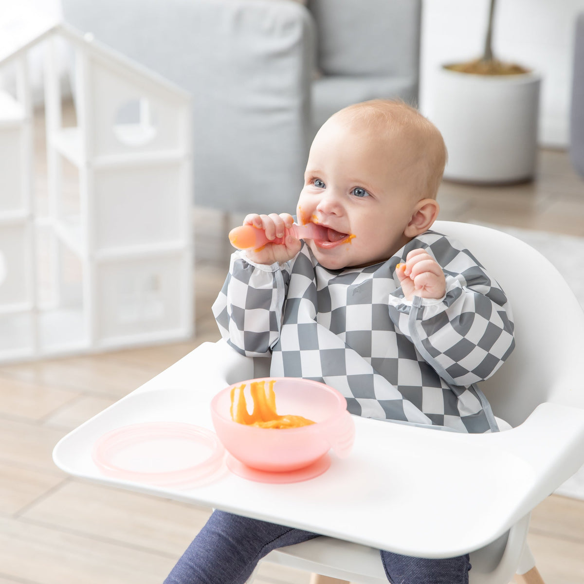 First Foods Essential 5-Piece Mealtime Set: Pink Jelly | Bumkins