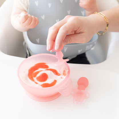 First Foods Essential 5-Piece Mealtime Set: Pink Jelly | Bumkins