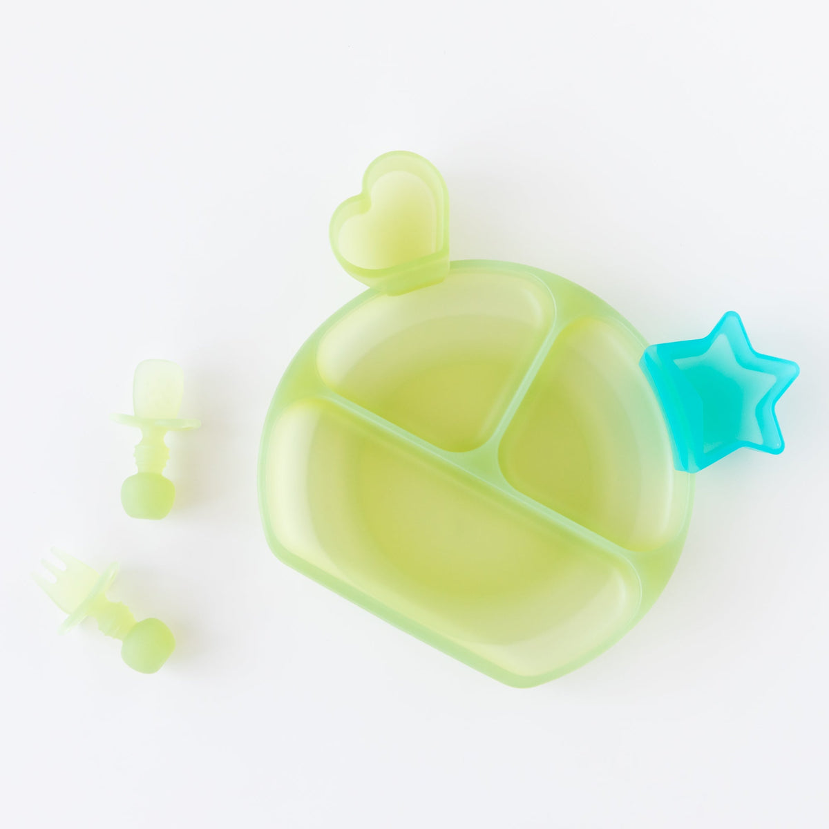 Grip Dish Deluxe Infant 5-Piece Mealtime Set: Green Jelly | Bumkins