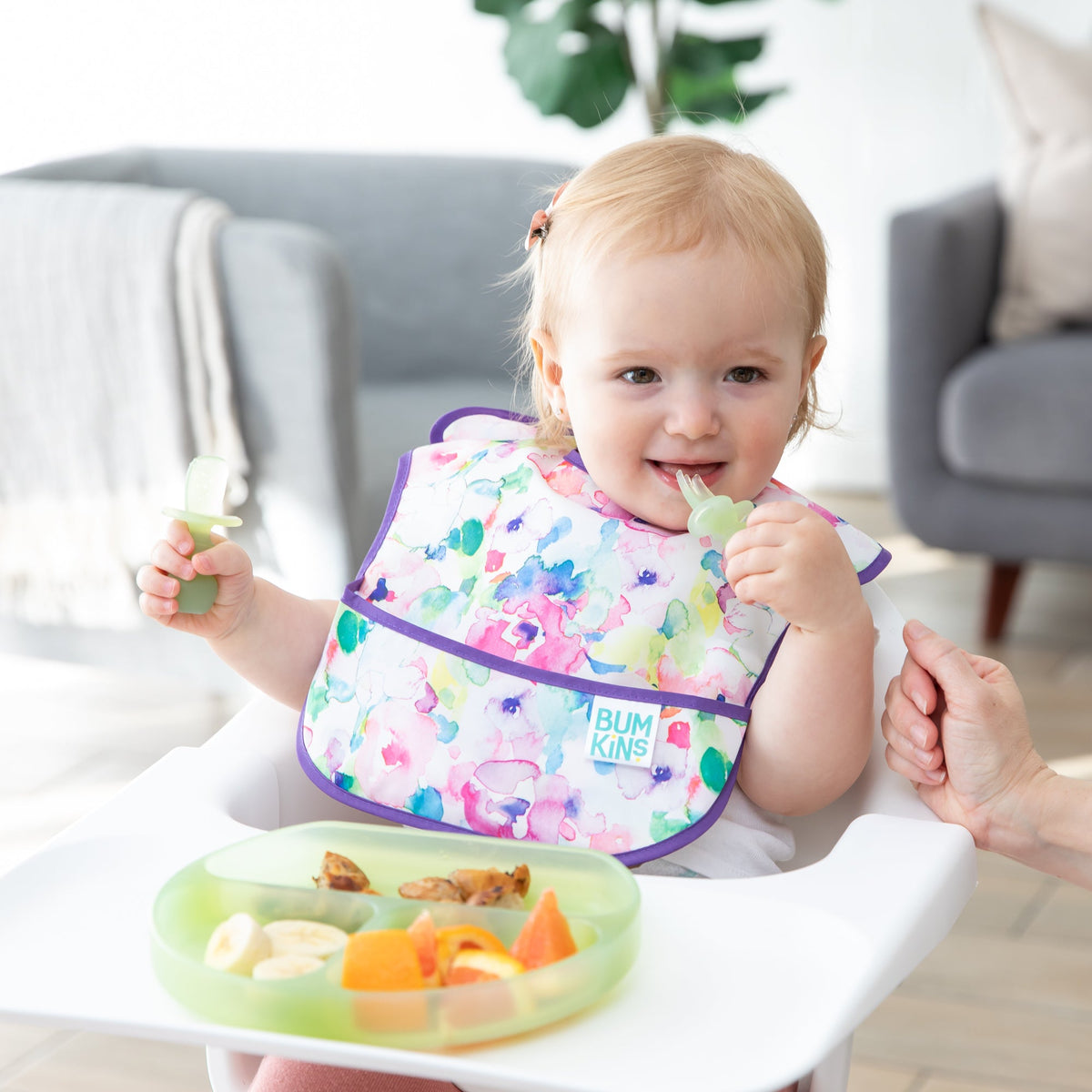 Grip Dish Deluxe Infant 5-Piece Mealtime Set: Green Jelly | Bumkins