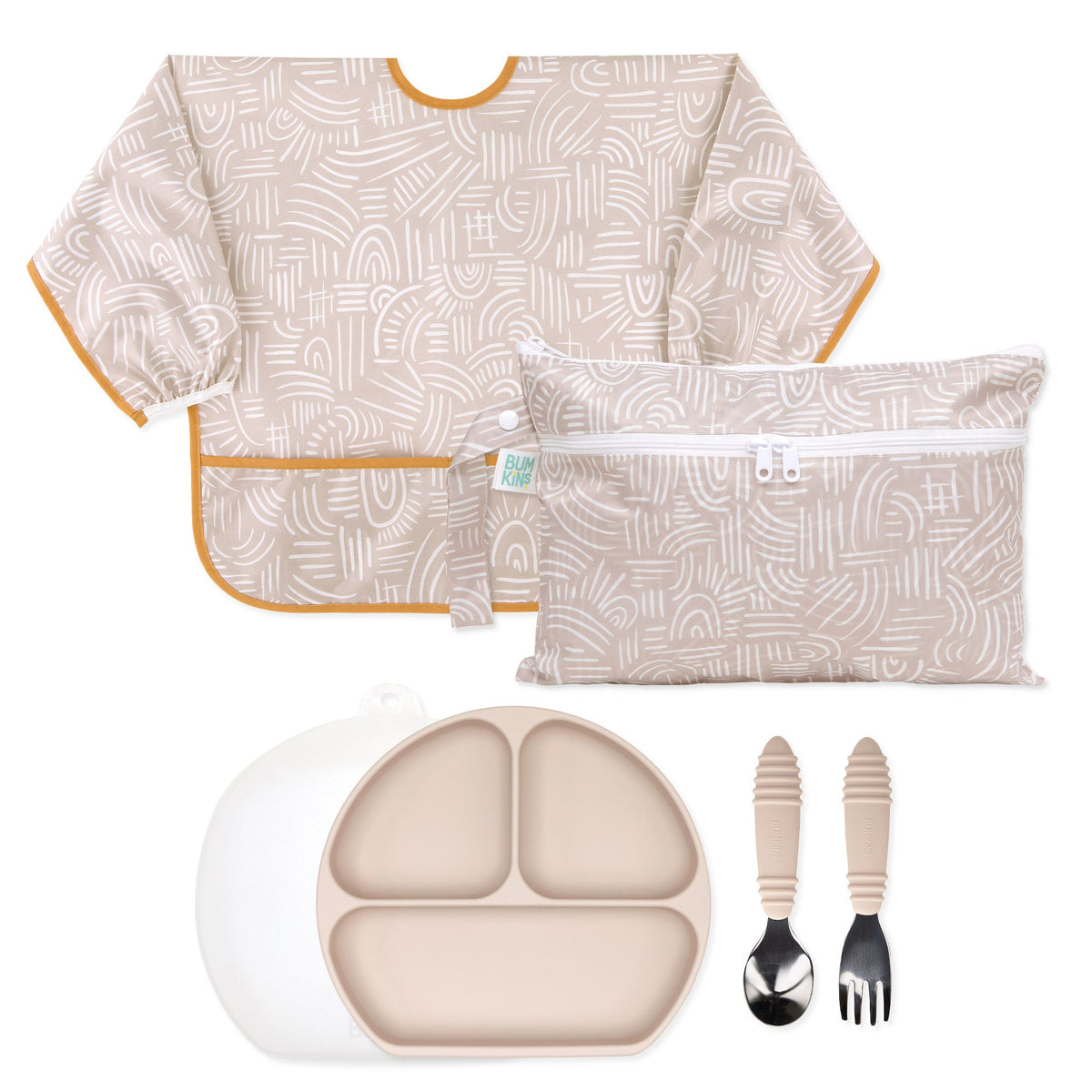 On-The-Go Mealtime 6-Piece Set: Wander + Sand | Bumkins