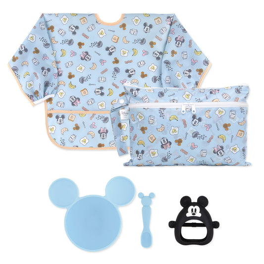 On-The-Go Mealtime 5-Piece Set: Mickey + Minnie Mouse Sunny Side Up Bl | Bumkins