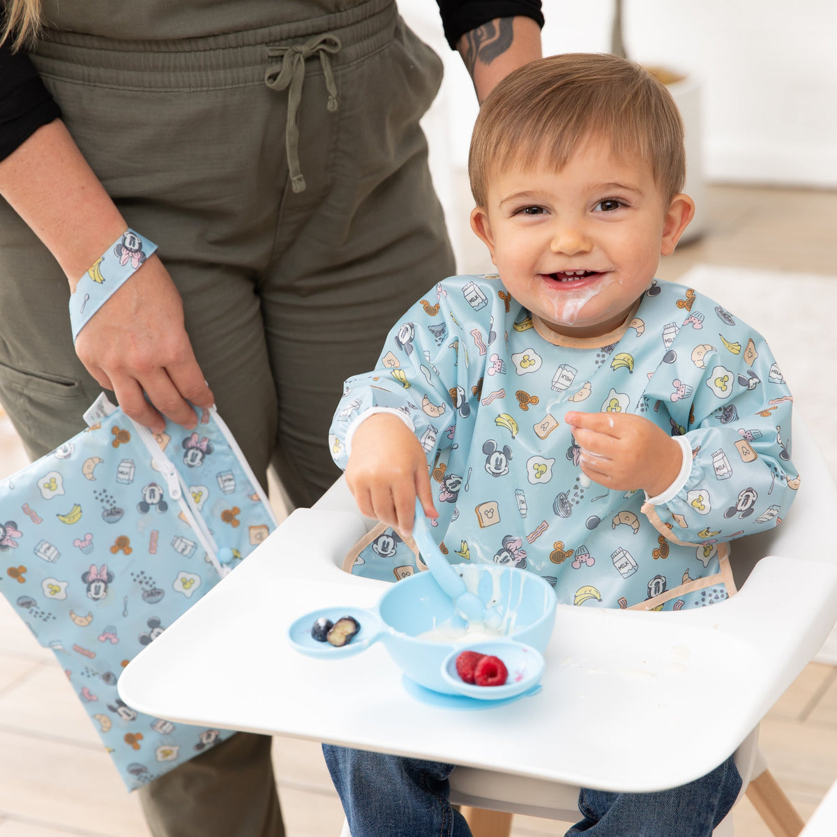 On-The-Go Mealtime 5-Piece Set: Mickey + Minnie Mouse Sunny Side Up Bl | Bumkins