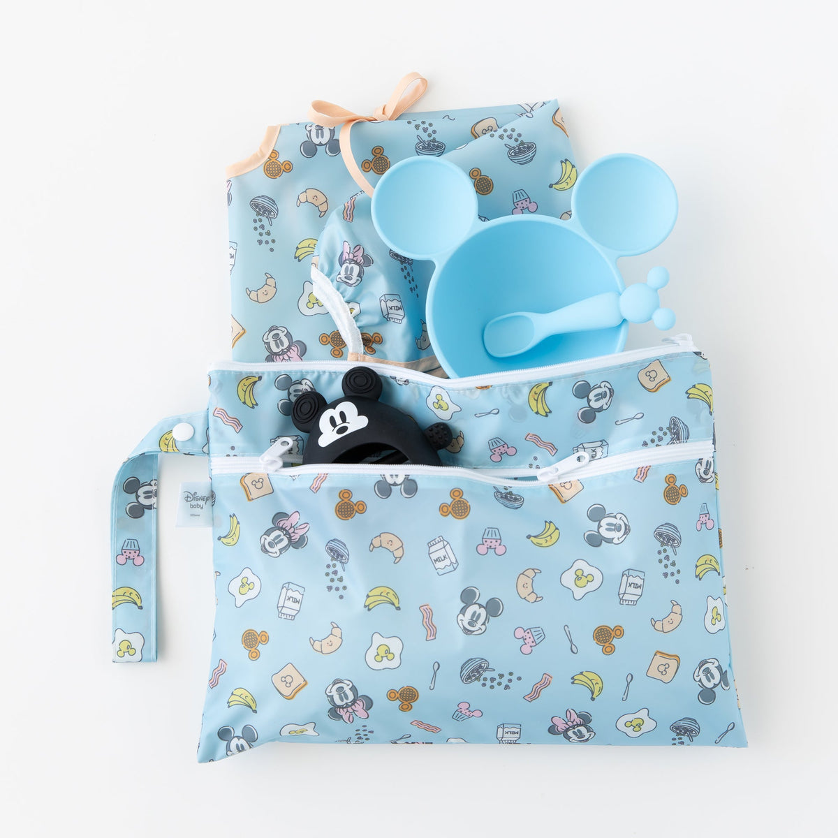 On-The-Go Mealtime 5-Piece Set: Mickey + Minnie Mouse Sunny Side Up Bl | Bumkins
