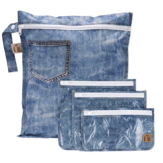 The Commuter Essential 4-Piece Set: Denim on Denim | Bumkins