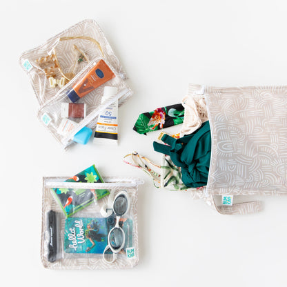 Boho Wander Print Waterproof Wet Bag + Clear Travel Bags | Bumkins
