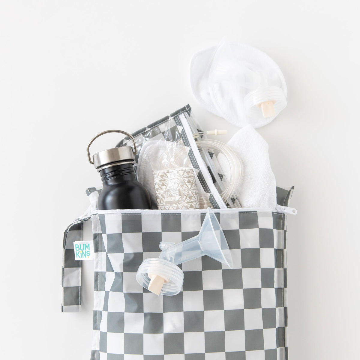 Gray Check Lightweight Travel Bag Set, 5-Piece | Bumkins
