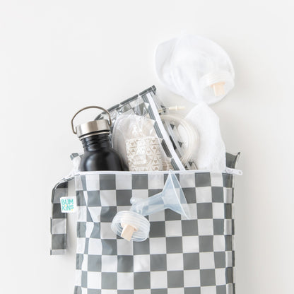 Gray Check Lightweight Travel Bag Set, 5-Piece | Bumkins