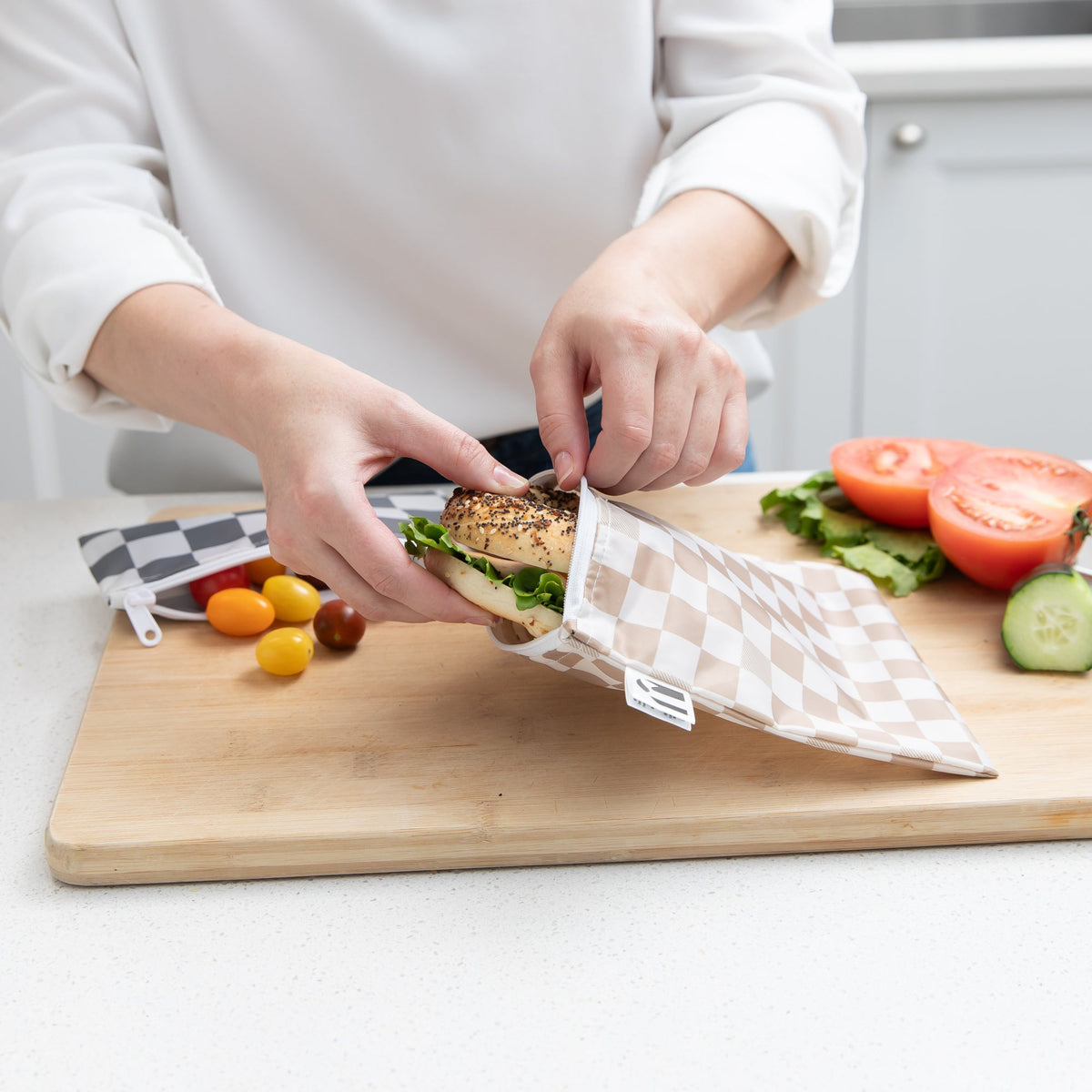 Reusable Snack Bag, Large 2 Pack: Double Check | Bumkins