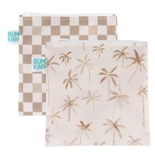 Reusable Snack Bag, Large 2 Pack: Palm Check | Bumkins