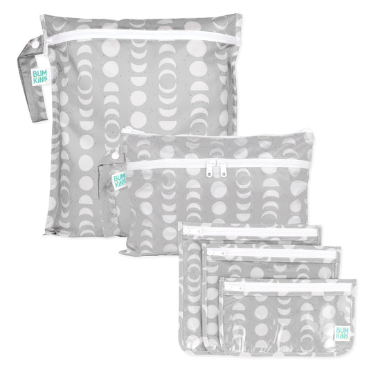 Lunar Phase 5-Piece Set, Wet Bag, Clutch, TSA Travel Bags | Bumkins