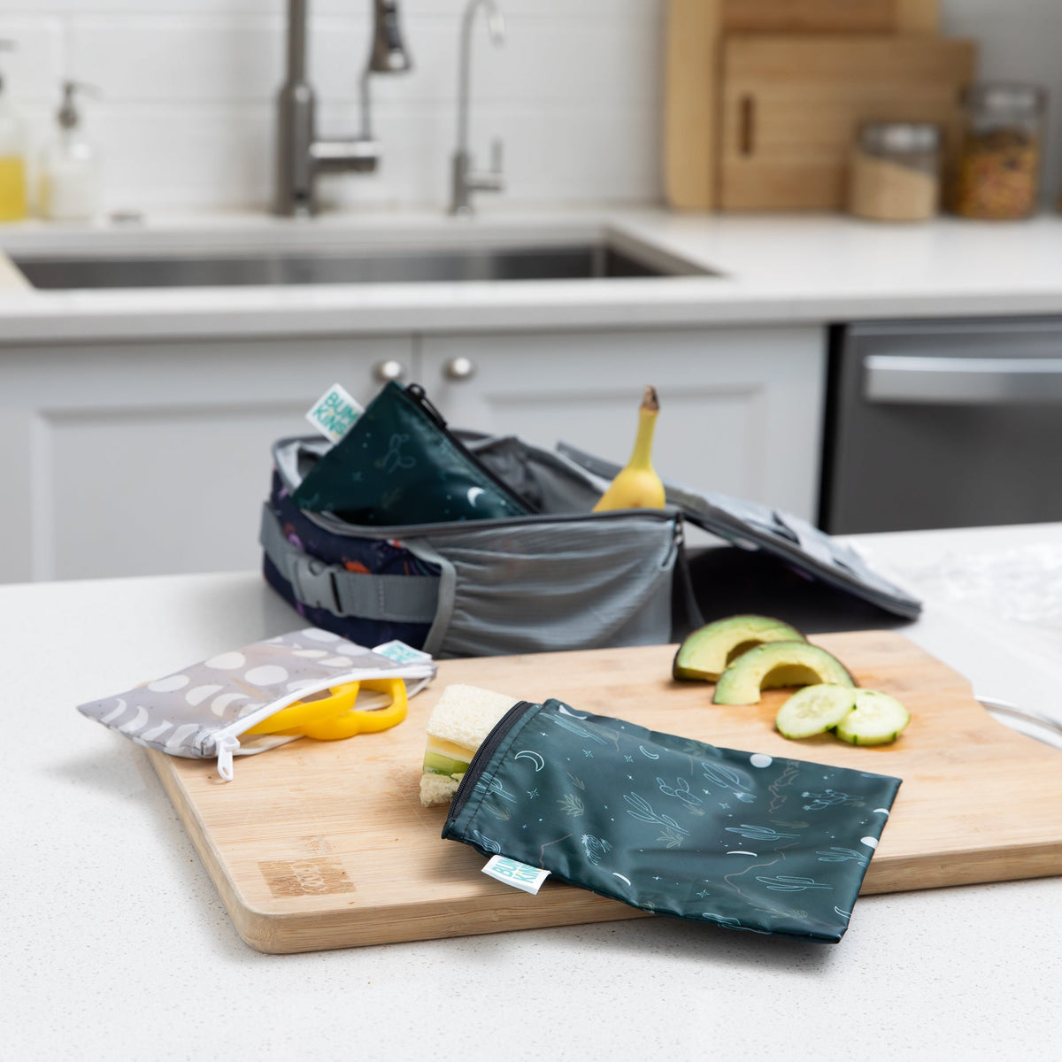 Reusable, Food-Safe Large Snack Bag 2 Pack, Desert Night | Bumkins