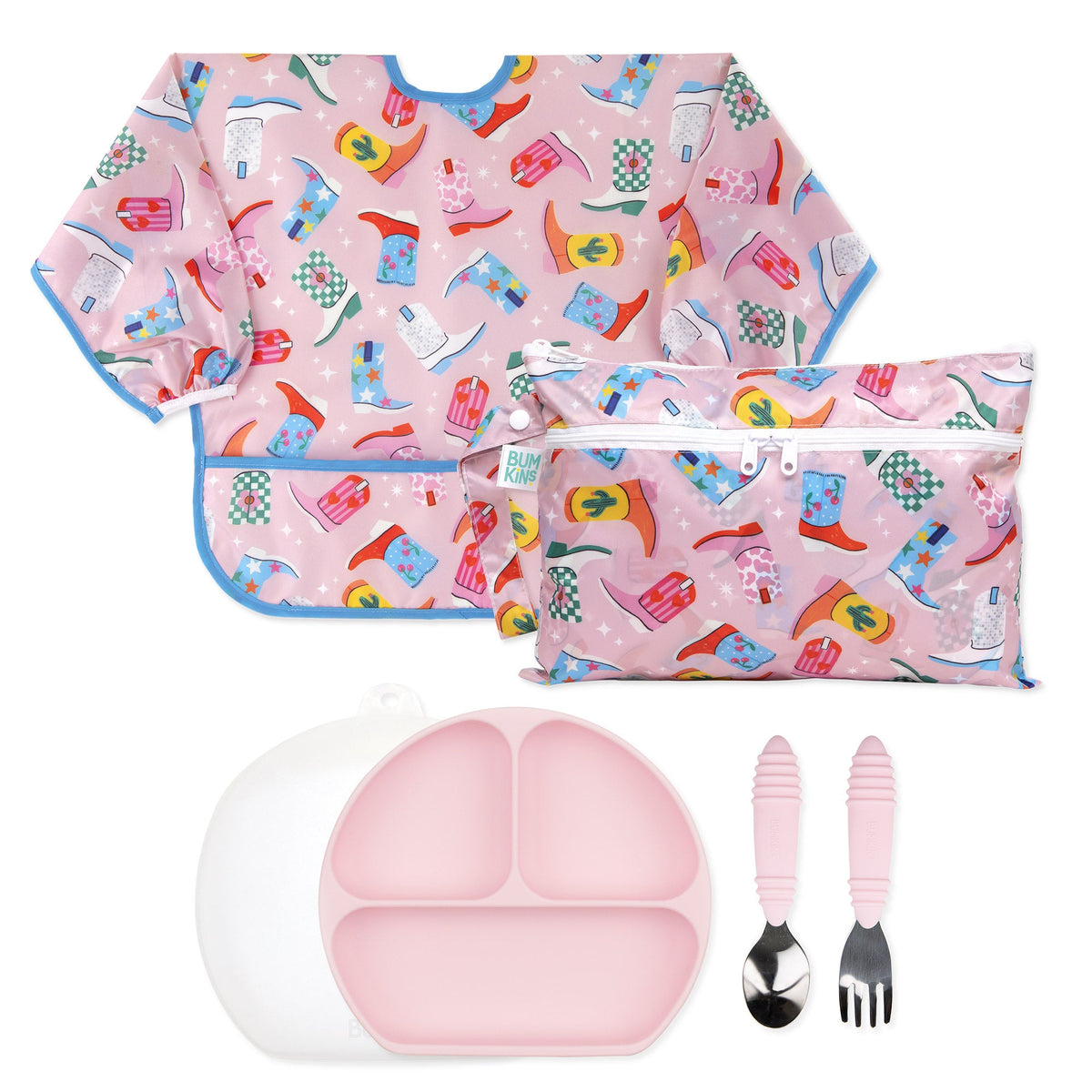 On-The-Go Mealtime 6-Piece Set: Boots + Pink | Bumkins